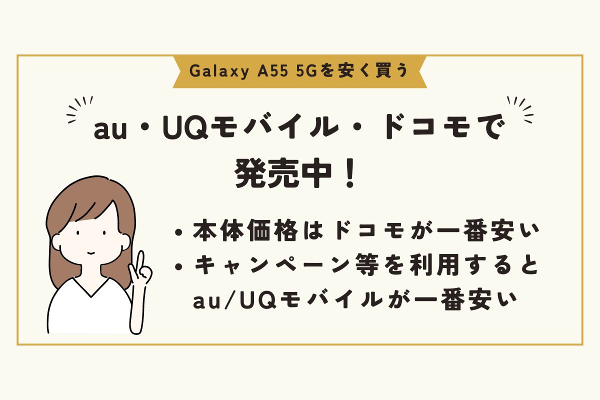 Galaxy A55 5G　安く買う